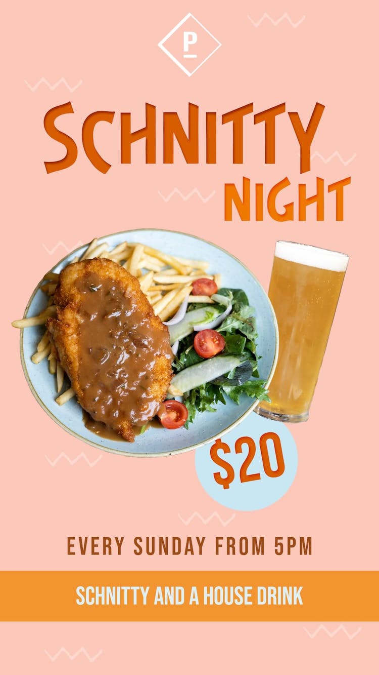 $20 Schnitty | Happy Hour Drinks & Specials