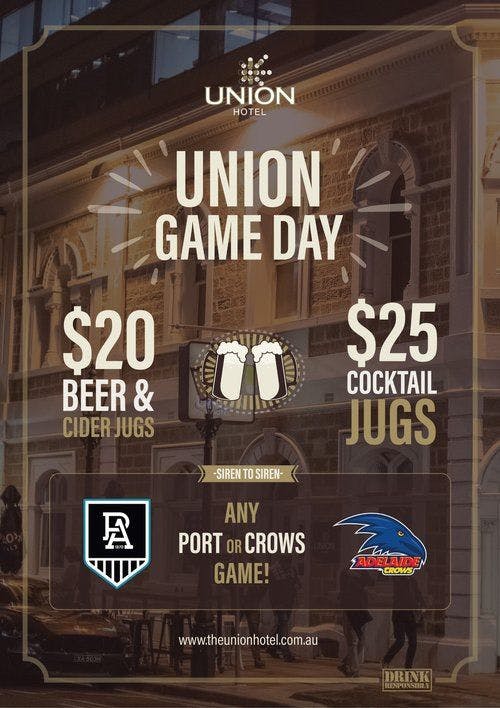 UNION GAME DAY | Happy Hour Drinks & Specials