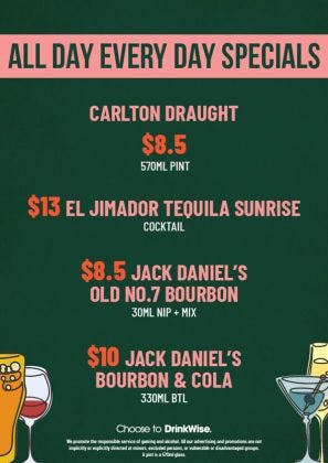 All Day Every Day Specials | Happy Hour Drinks & Specials