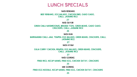 Makan Lunch Specials | Happy Hour Drinks & Specials