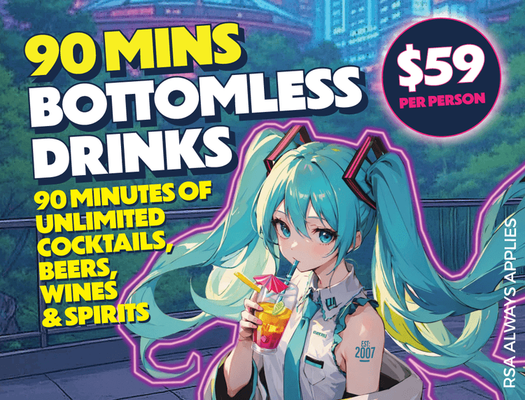 90 BOTTOMLESS DRINKS | Happy Hour Drinks & Specials