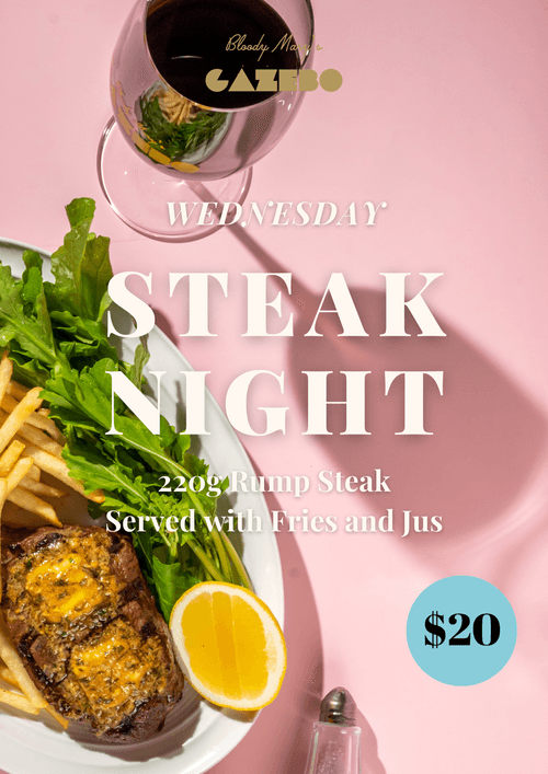$20 Steak Night | Happy Hour Drinks & Specials