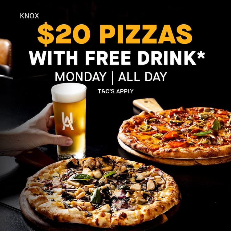 $20 Pizza with FREE DRINK | Happy Hour Drinks & Specials
