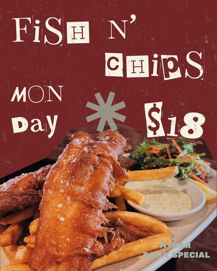 $18 Fish and Chips | Happy Hour Drinks & Specials