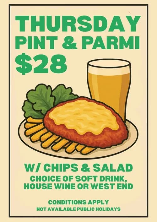$28 Parmi & Drink | Happy Hour Drinks & Specials