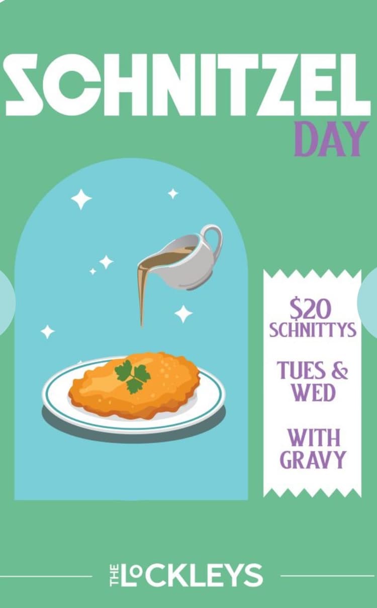 $20 Schnitzel Days | Happy Hour Drinks & Specials