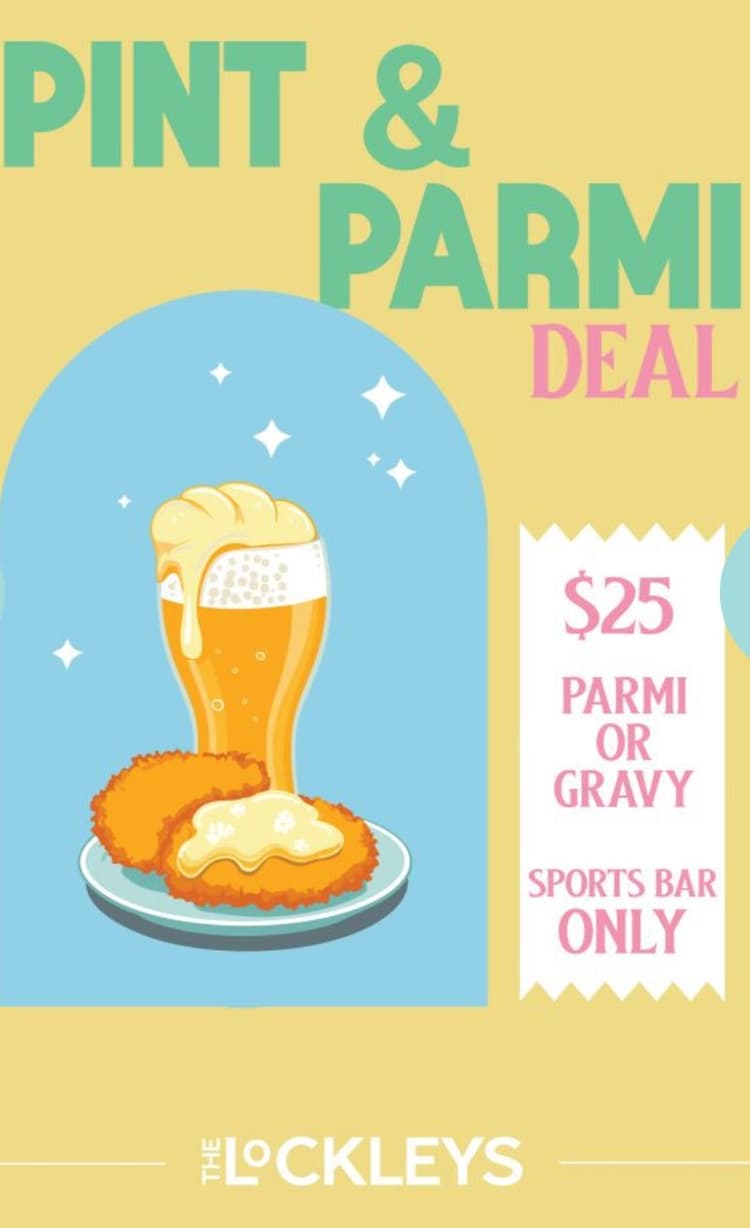 $25 Parmi and Pint | Happy Hour Drinks & Specials