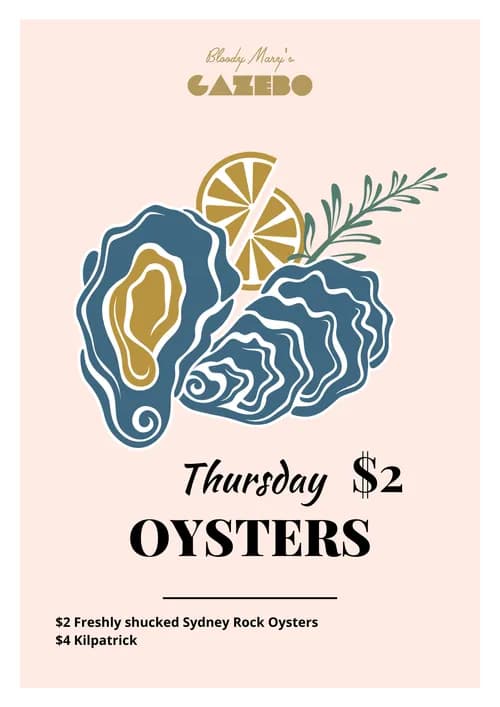 Thursday Oysters | Happy Hour Drinks & Specials