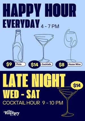 $14 Cocktails | Happy Hour Drinks & Specials