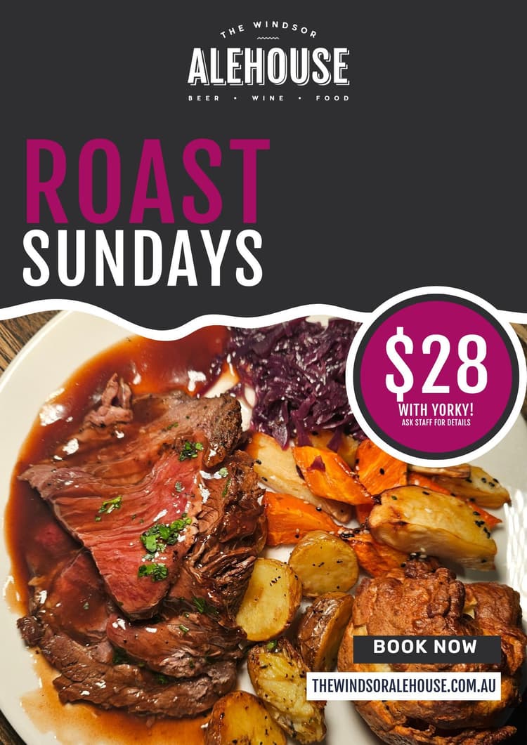 $28 Sunday Roast | Happy Hour Drinks & Specials