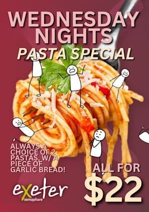 $22 Pasta Special | Happy Hour Drinks & Specials