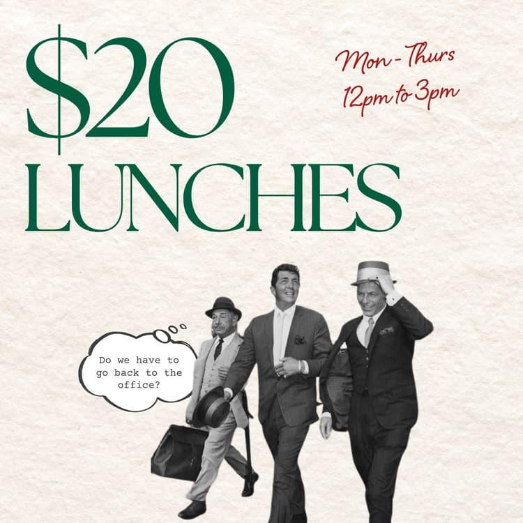 $20 Lunches | Happy Hour Drinks & Specials