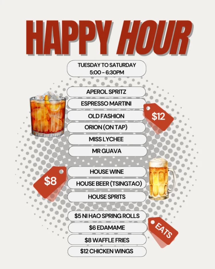 $12 Cocktails, Mocktails, Beer on Tap | Happy Hour Drinks & Specials