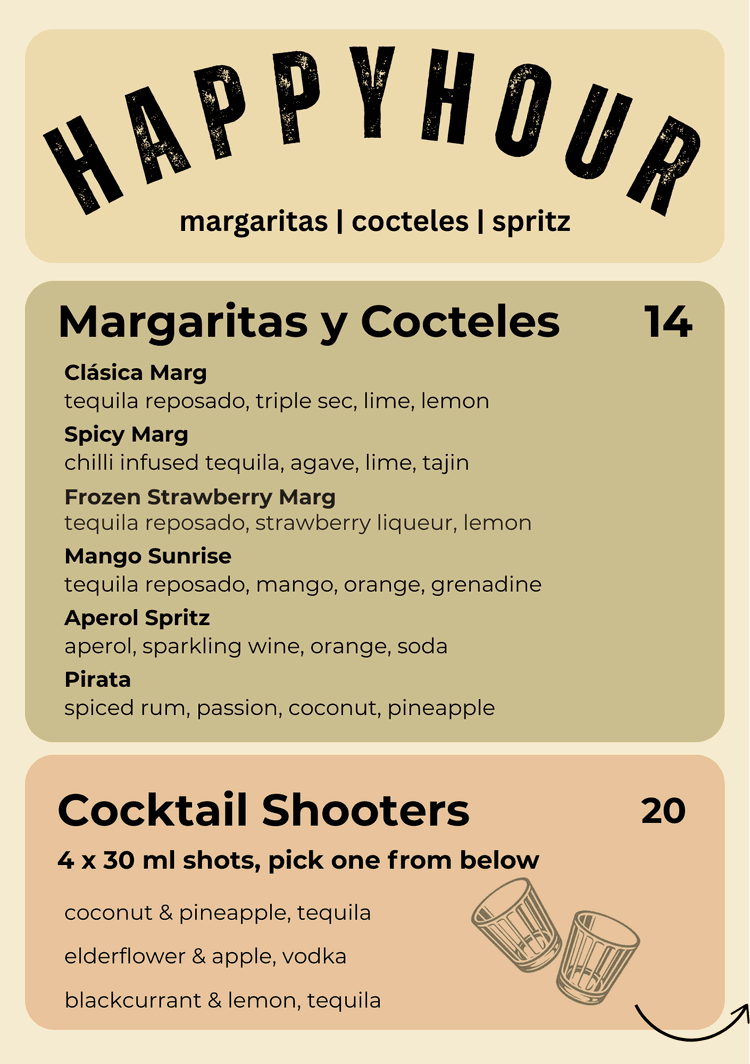 $14 Margaritas ( Full Strength!) | Happy Hour Drinks & Specials