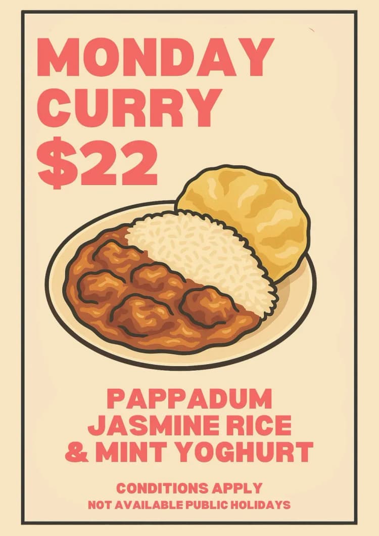 $22 Curry Night | Happy Hour Drinks & Specials