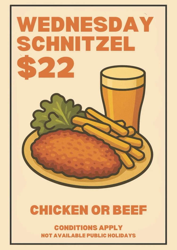 Schnitzel Night | Happy Hour Drinks & Specials