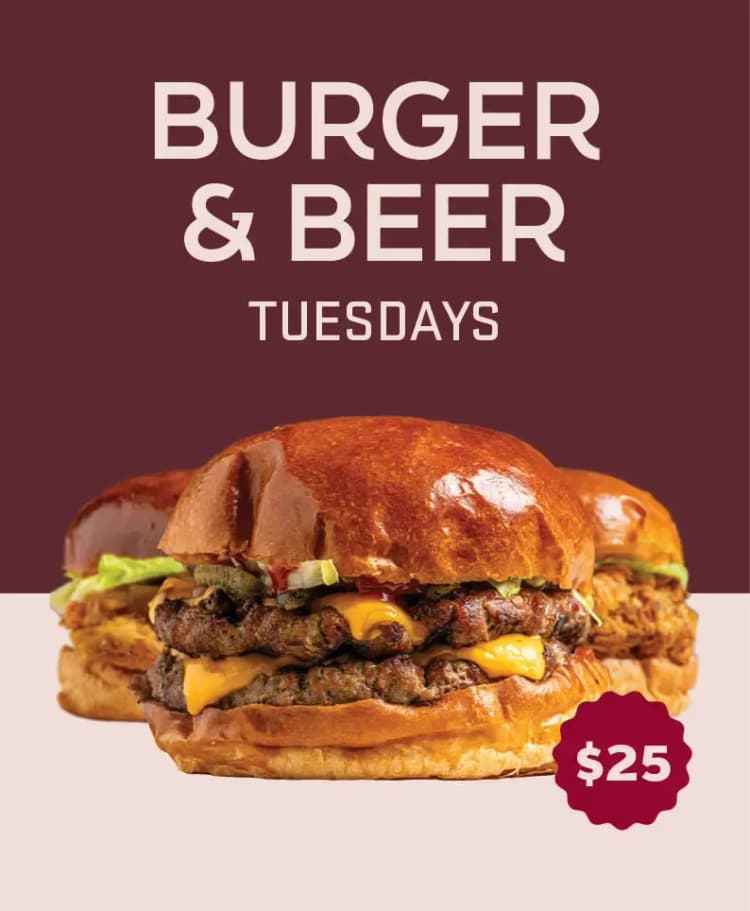 Burger & Beer Tuesdays | Happy Hour Drinks & Specials