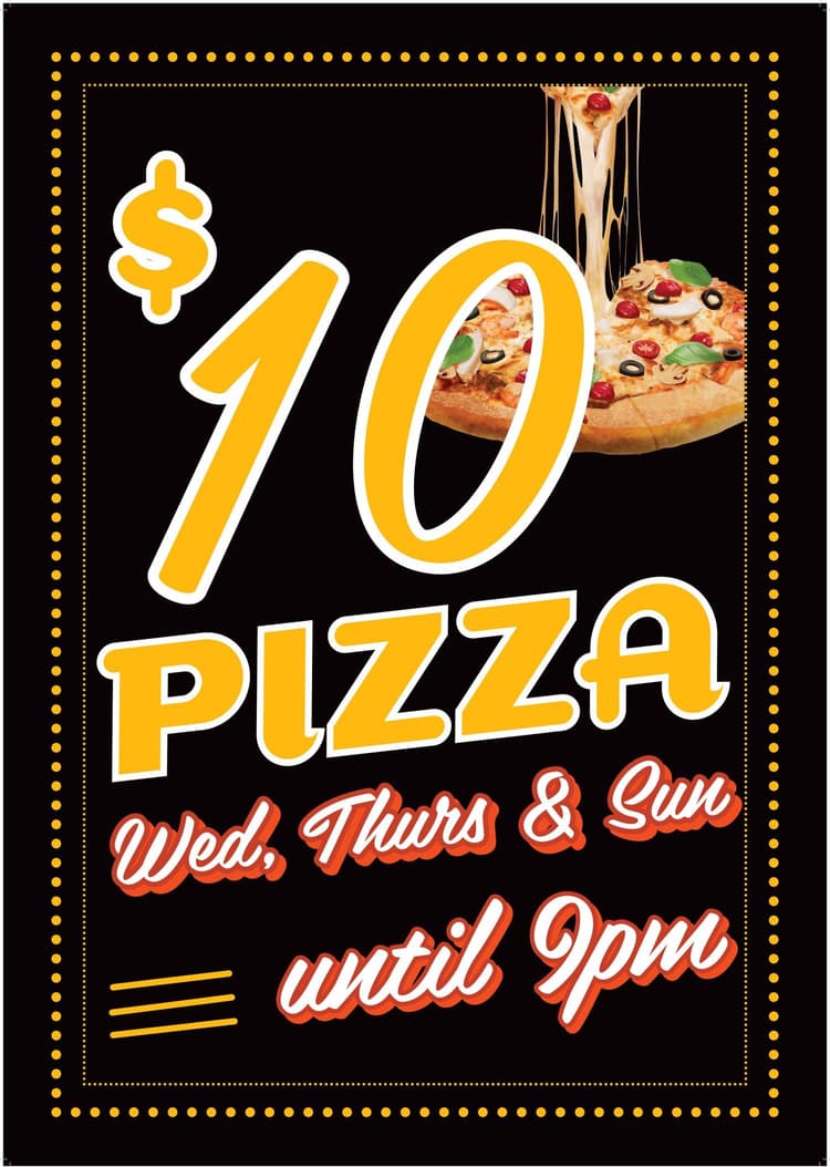 $10 Pizzas  | Happy Hour Drinks & Specials