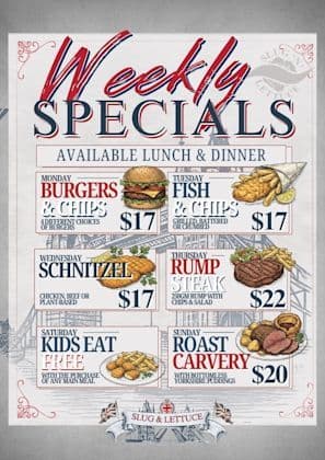 $20 Sunday Roast | Happy Hour Drinks & Specials