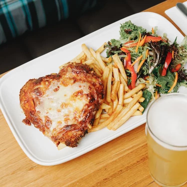 $24 Parmigiana & Chips | Happy Hour Drinks & Specials