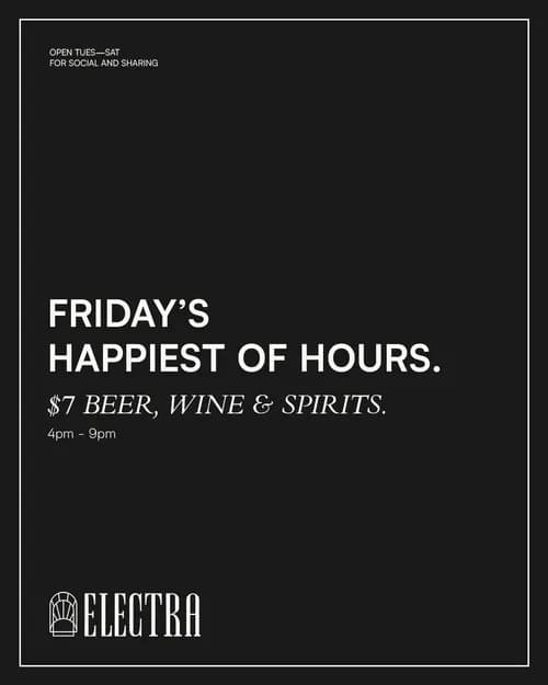 $7 Beer, Wine & Spirits 4pm-9pm | Happy Hour Drinks & Specials