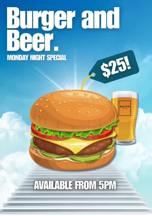 Burger & Beer Mondays | Happy Hour Drinks & Specials