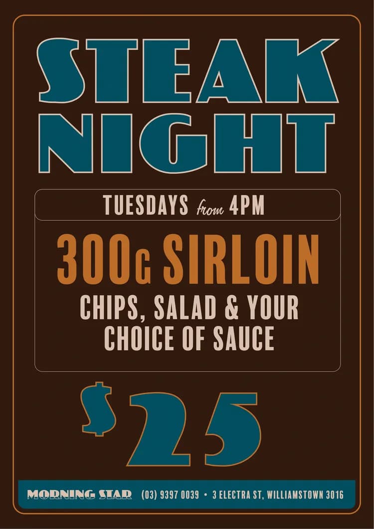 $25 Steaks on Tuesday Nights | Happy Hour Drinks & Specials