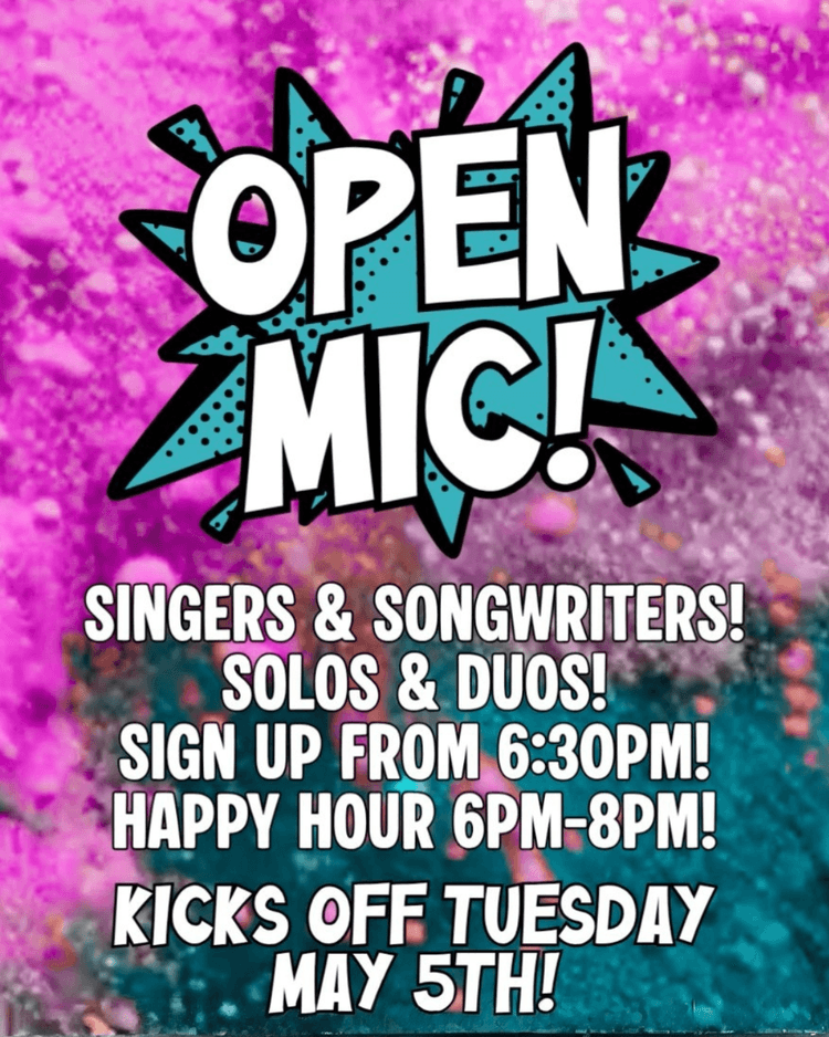 TUESDAY NIGHT OPEN MIC! | Happy Hour Drinks & Specials