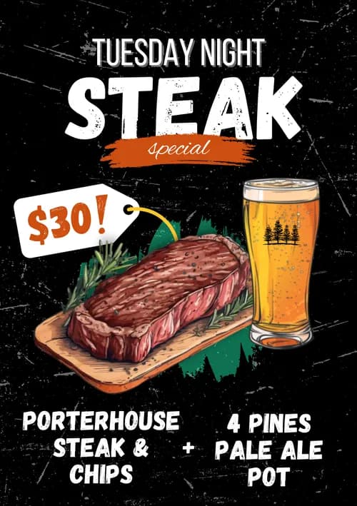 Tuesday Night Steak Special | Happy Hour Drinks & Specials