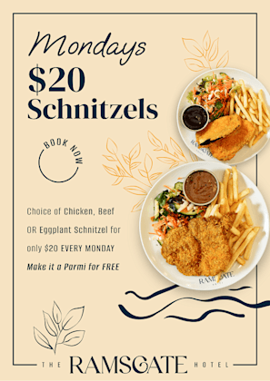Schnitzels Mondays | Happy Hour Drinks & Specials
