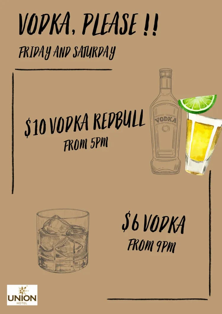 Vodke Please | Happy Hour Drinks & Specials