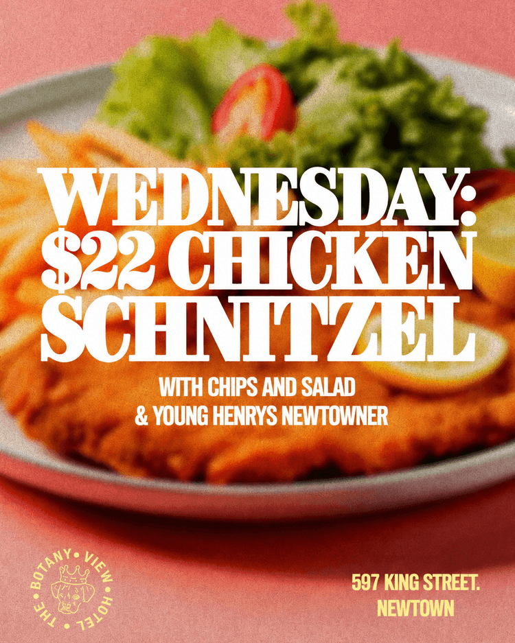 $22 Schnitzel & Young Henrys Beer | Happy Hour Drinks & Specials