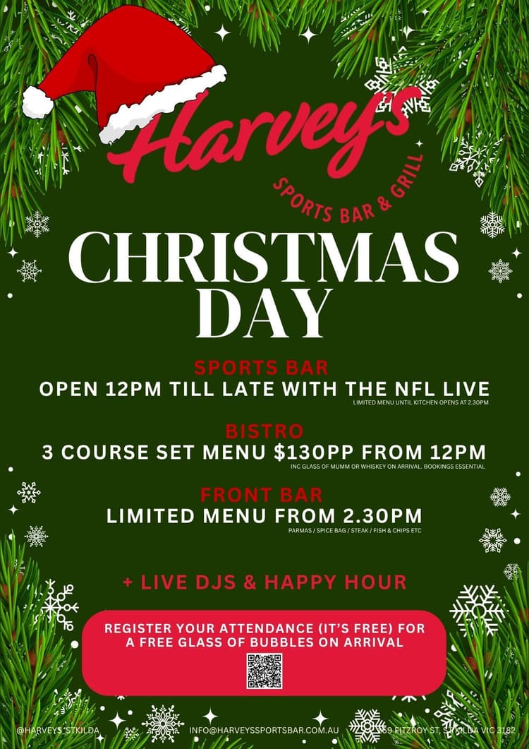 Christmas Day at Harvey's | Happy Hour Drinks & Specials