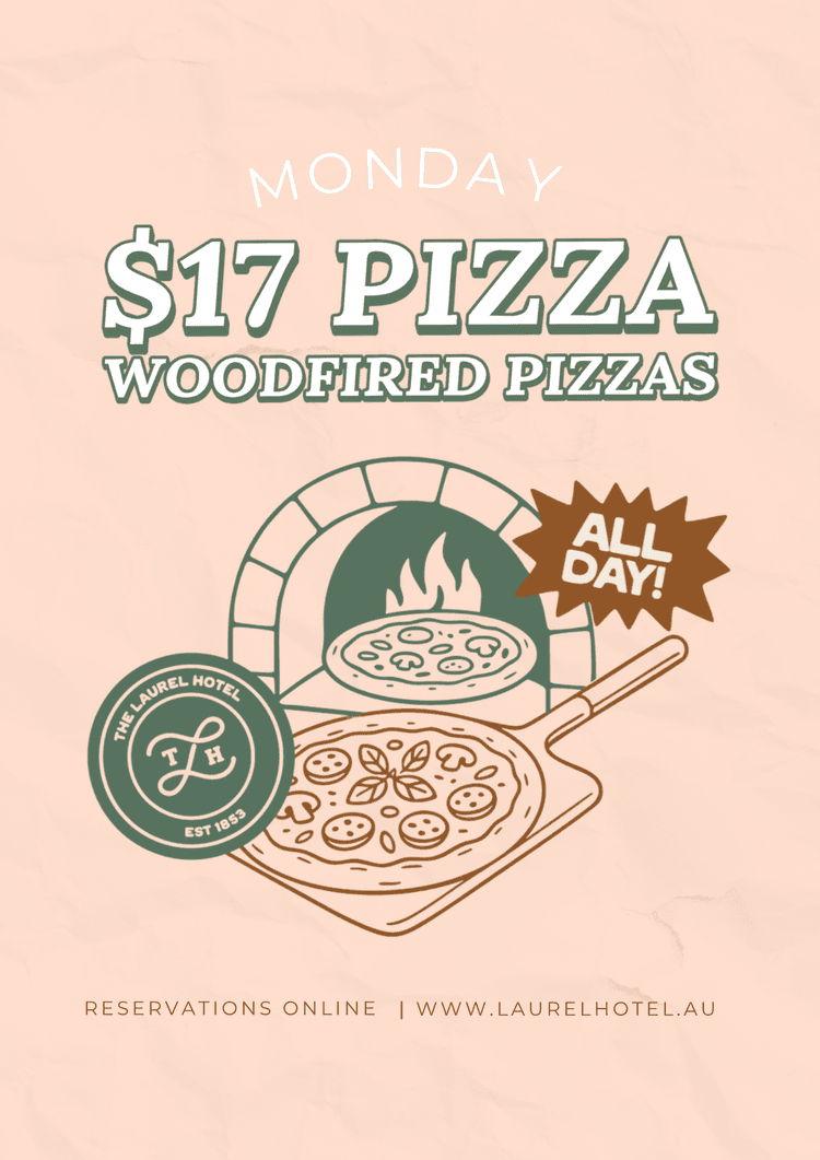 $17 Woodfired Pizza's | Happy Hour Drinks & Specials