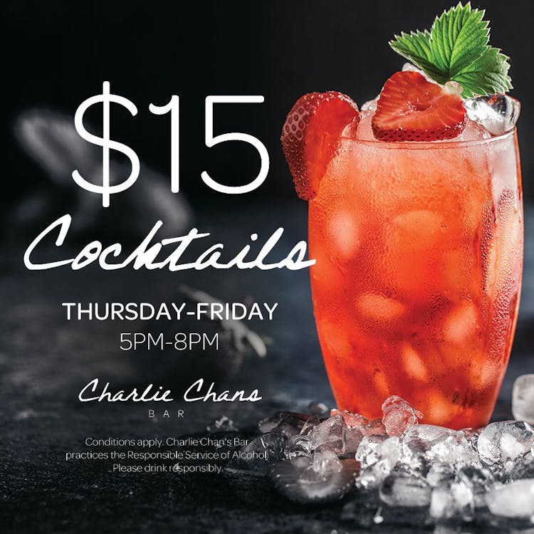 $15 Cocktails | Happy Hour Drinks & Specials