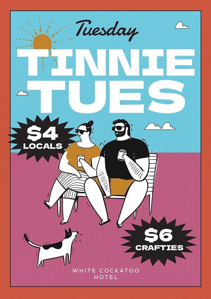 Tinnie Tuesday | Happy Hour Drinks & Specials
