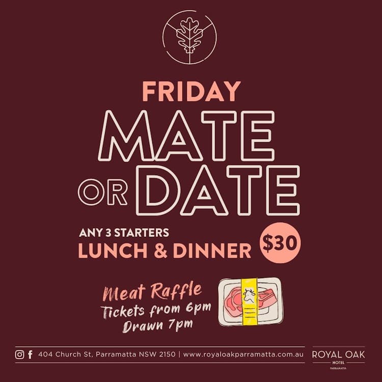 $30 Mate Or Date | Happy Hour Drinks & Specials