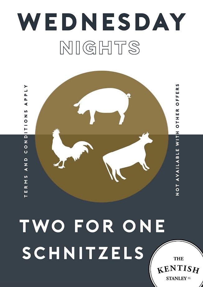 Wednesday 2 for 1 Schnitzels | Happy Hour Drinks & Specials