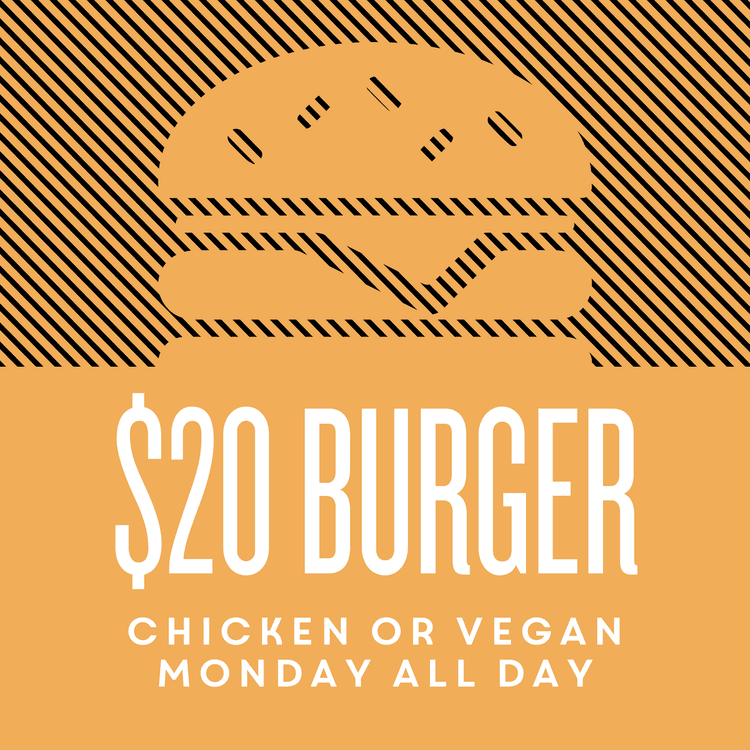 $20 Burger | Happy Hour Drinks & Specials
