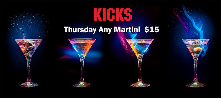 $15 for Any Martini from our Cocktail menu all day | Happy Hour Drinks & Specials