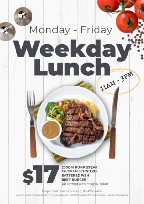 $17 Weekday Lunch | Happy Hour Drinks & Specials