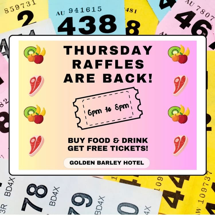 Free Meat & Veg Raffles Thursdays | Happy Hour Drinks & Specials