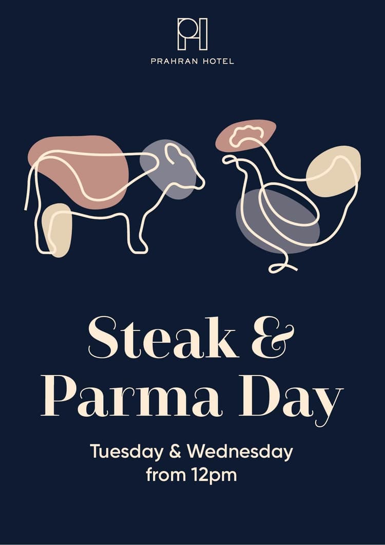 Steak & Parma Day | Happy Hour Drinks & Specials