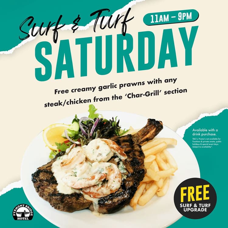 SURF N TURF SATURDAY | Happy Hour Drinks & Specials