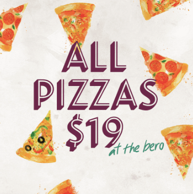 $19 Pizzas at The Beresford | Happy Hour Drinks & Specials