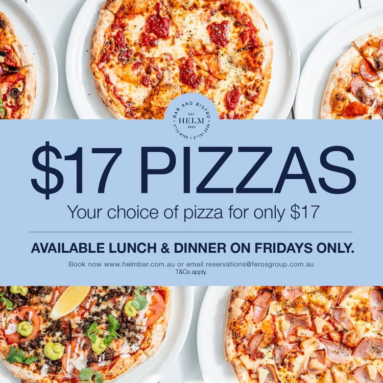 $17 Pizza Friday’s | Happy Hour Drinks & Specials