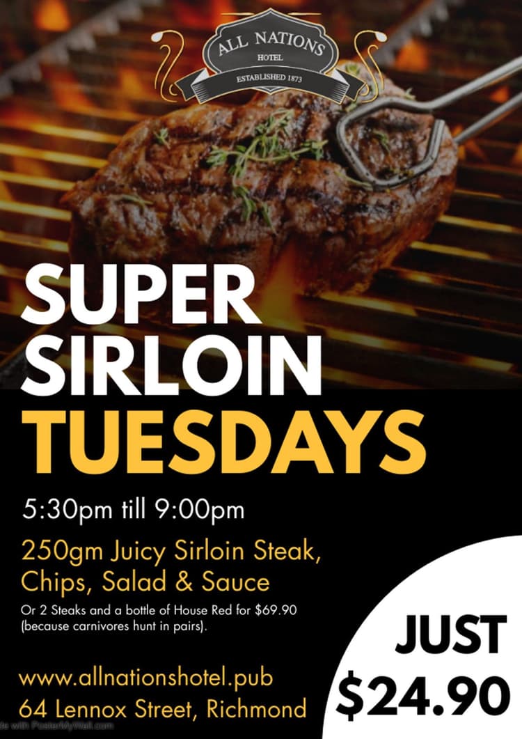 Super Sirloin Tuesdays | Happy Hour Drinks & Specials