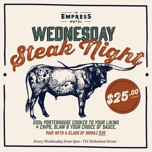 $25 Steak Night | Happy Hour Drinks & Specials