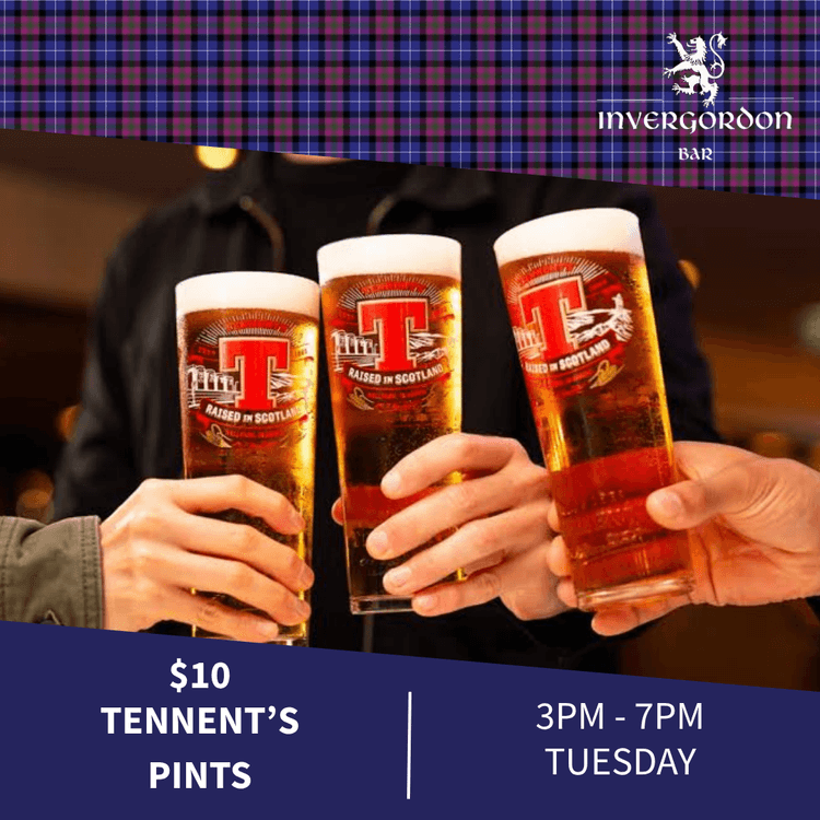 Tennent's Tuesdays (Tennent's Lager Pints $10) | Happy Hour Drinks & Specials