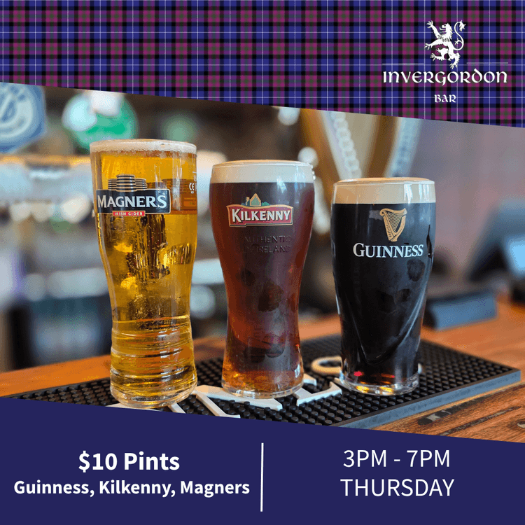 $10 Pints of Guinness, Kilkenny & Magners | Happy Hour Drinks & Specials